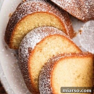 Velvety Vanilla Bundt Perfection 16 Close up of moist vanilla bundt cake