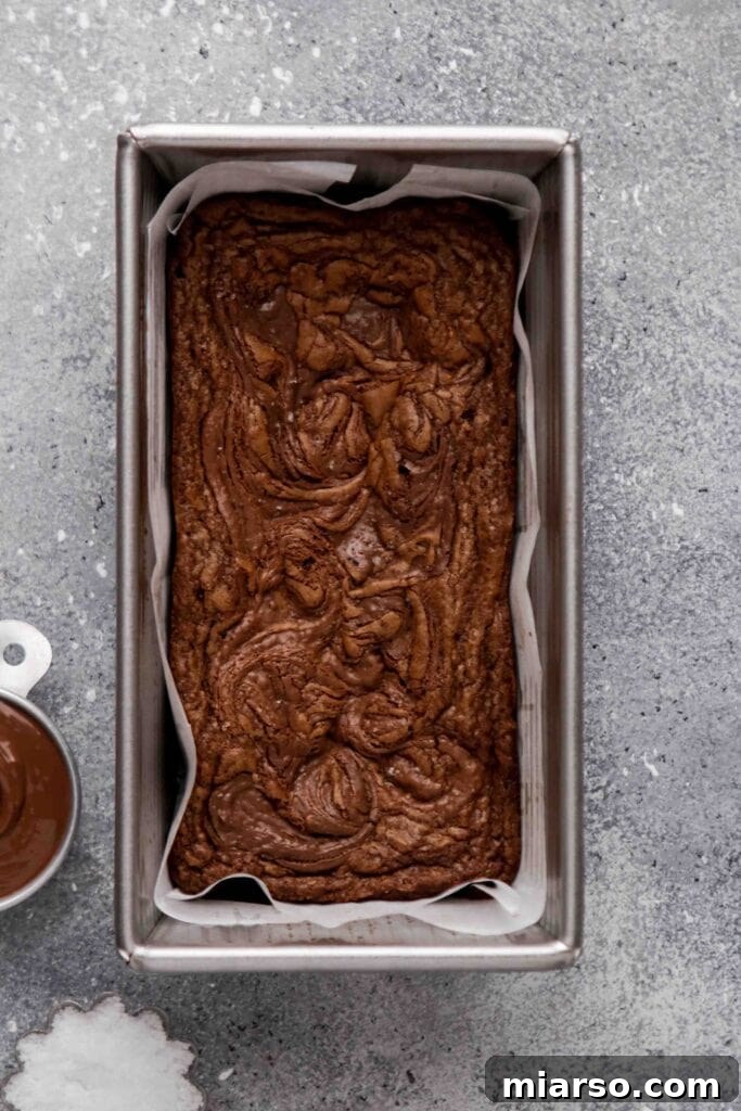 Baked small batch Nutella brownie