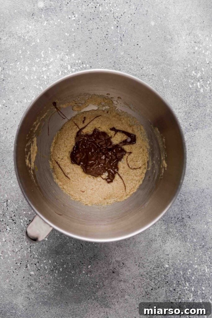 Mix in the Nutella into the brownie batter