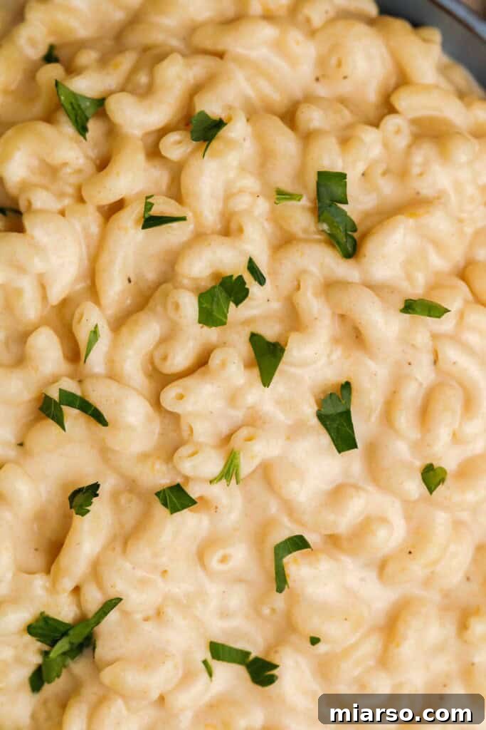 Close up of the mac and cheese