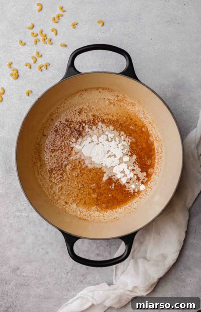 Melted butter in a le creuset pot