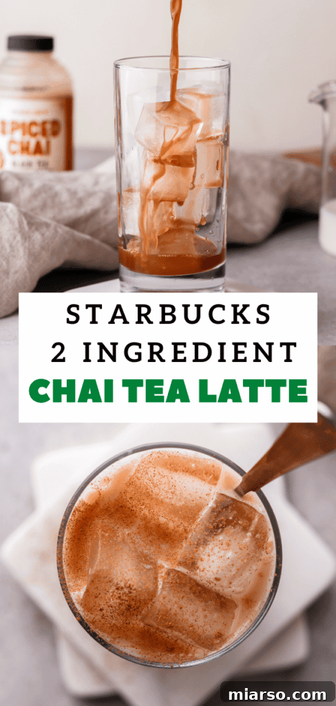 Pin image for easy chai latte recipe