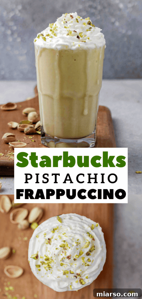 The ultimate homemade Starbucks Pistachio Frappuccino copycat recipe, a delightful blended beverage that tastes even better than the original.