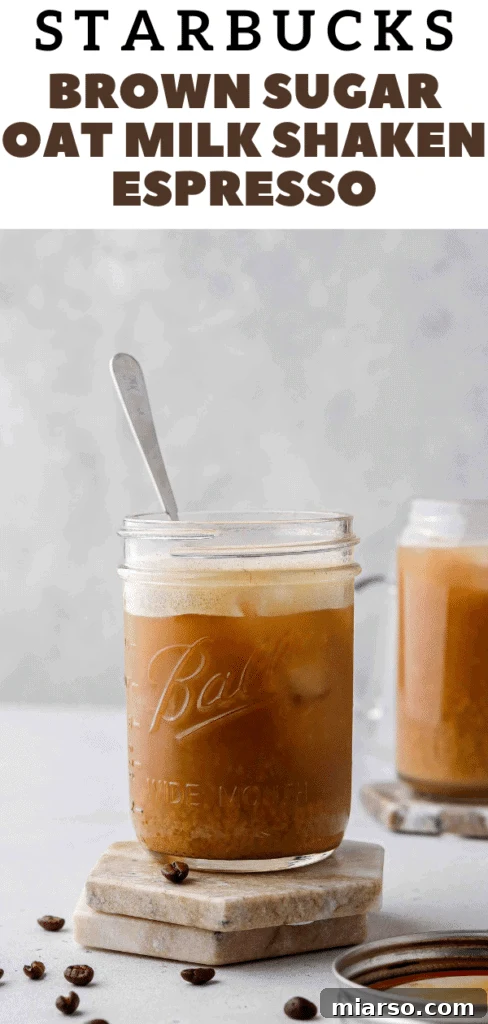 Golden Oat Shaken Espresso 14 Pinterest image for Starbucks iced brown sugar oat milk shaken espresso copycat recipe