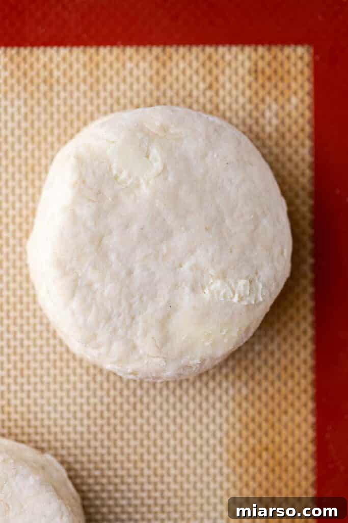 Close-up of a freshly baked, golden brown buttermilk biscuit, showing its flaky, buttery layers.
