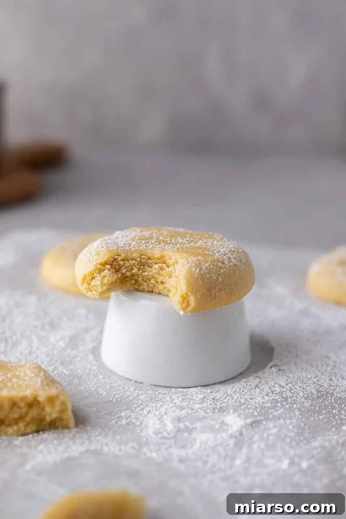 Thick butter cookie on top of a ramequin