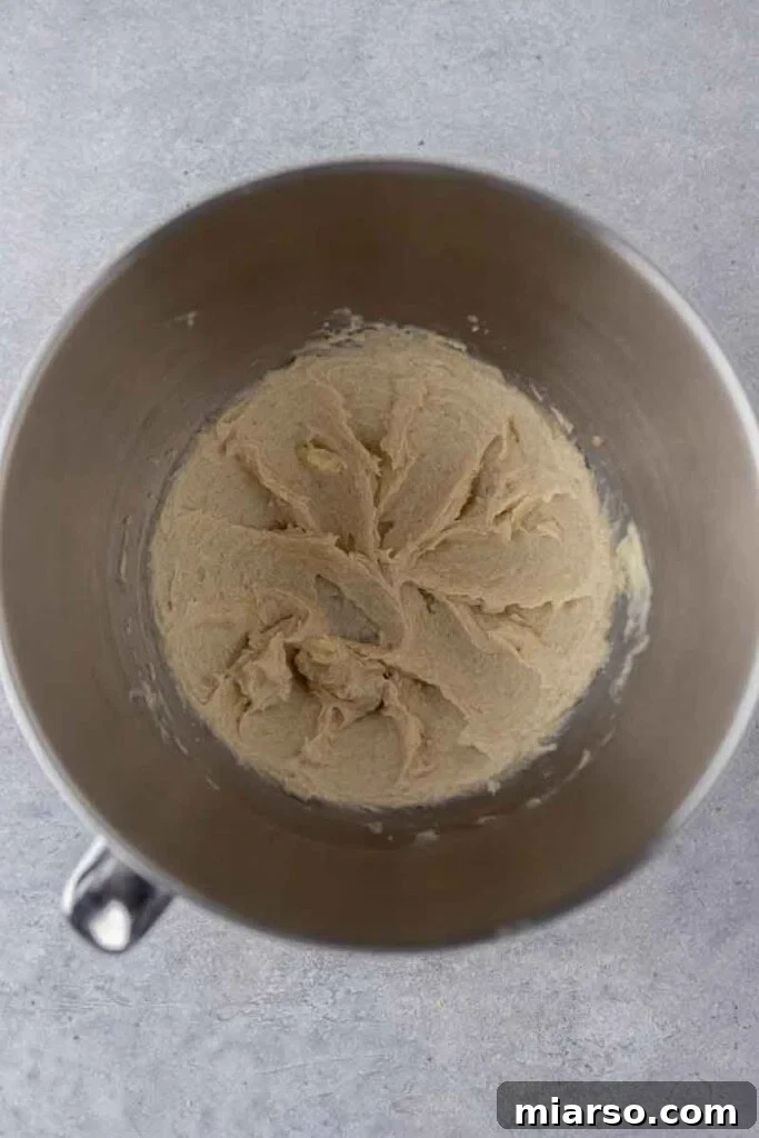 Creamed butter and sugar