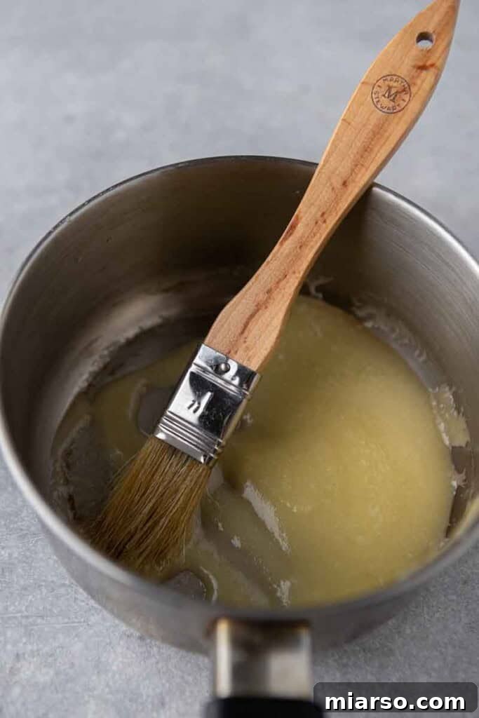 Butter sauce in saucepan