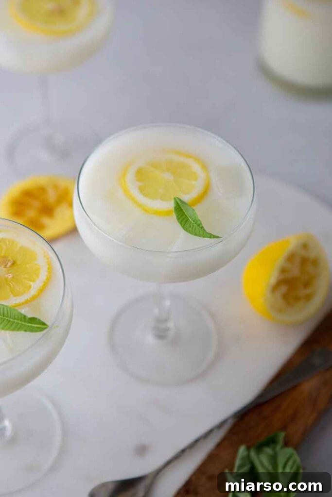 Tiktok Creamy lemonade with lemon slices and mint garnish