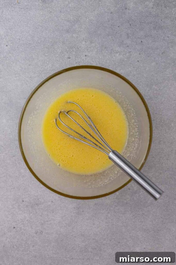 Beaten egg and sugar