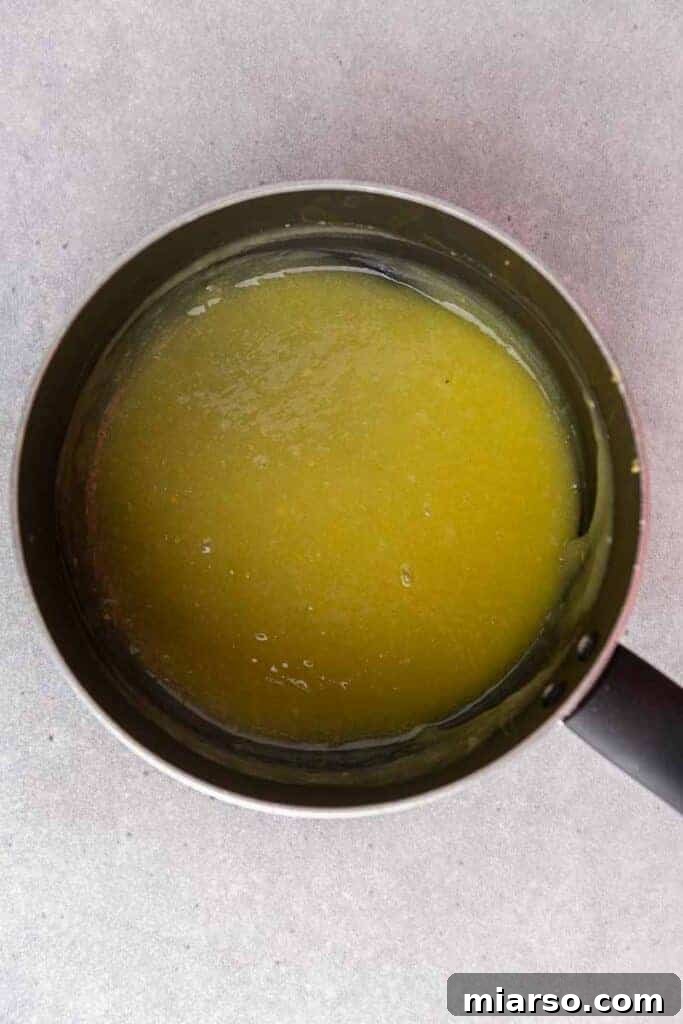 Overhead shot of sauce pan