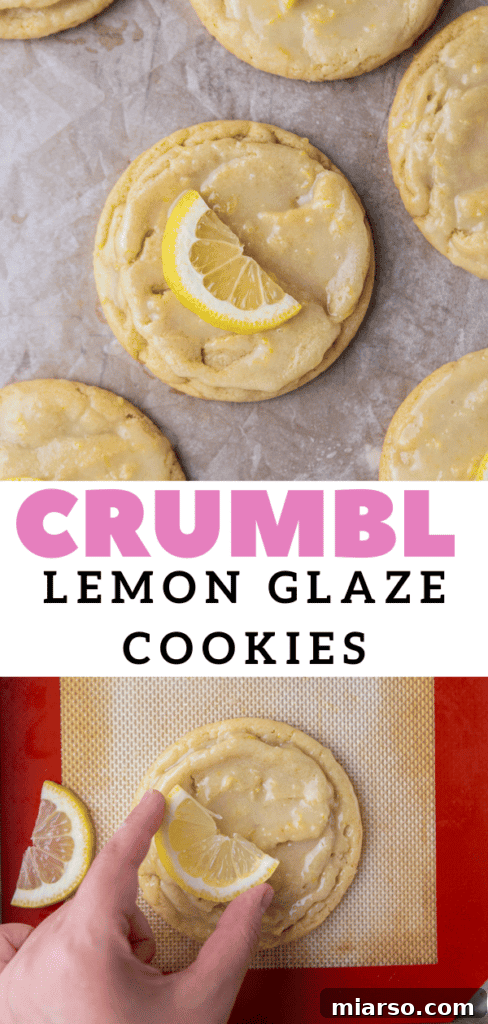 Effortless Crumbl Lemon Glazed Cookies 19 Delicious summer lemon cookies with fresh lemon slices for decoration.