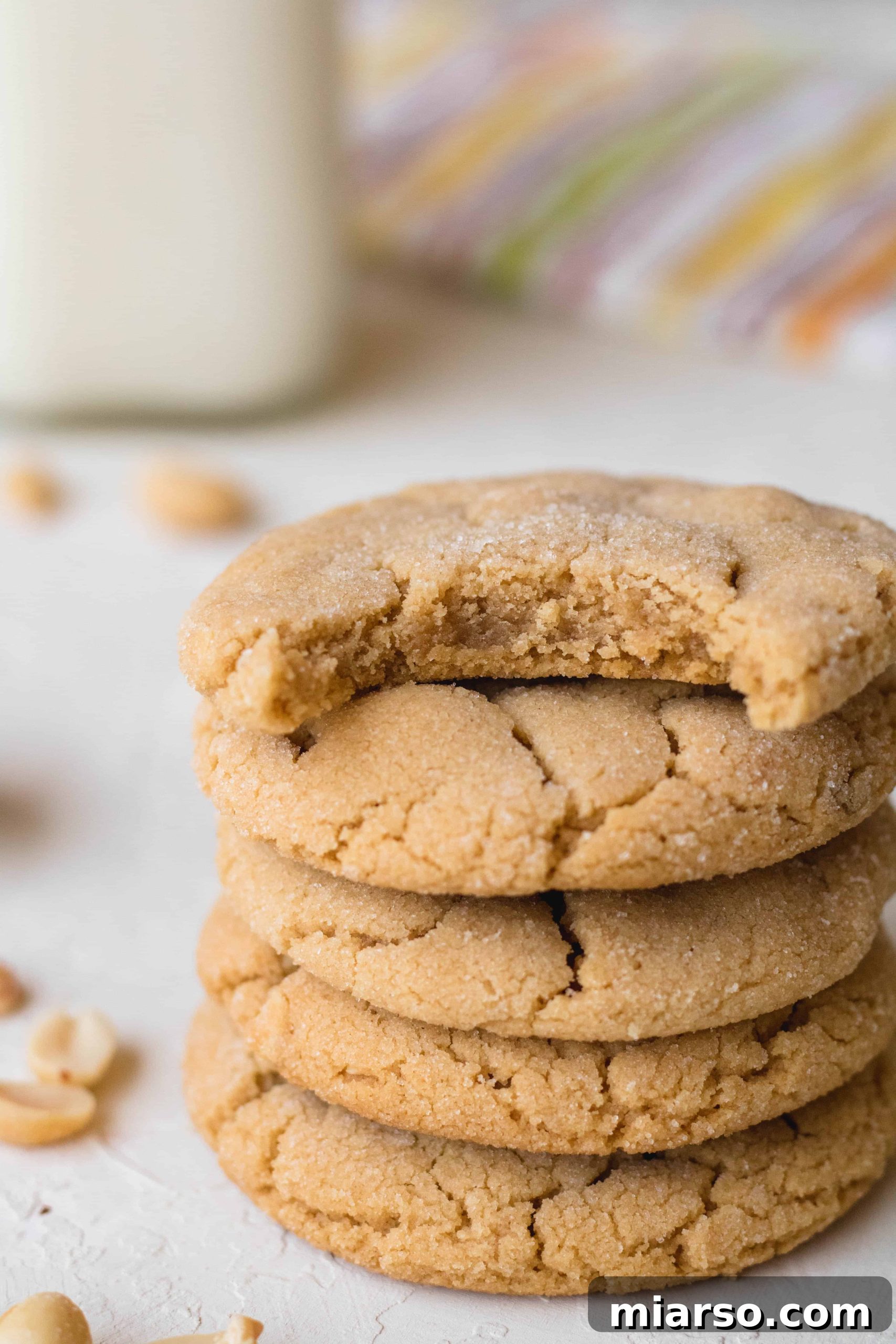 A plate of small batch peanut butter cookies, ready to be enjoyed