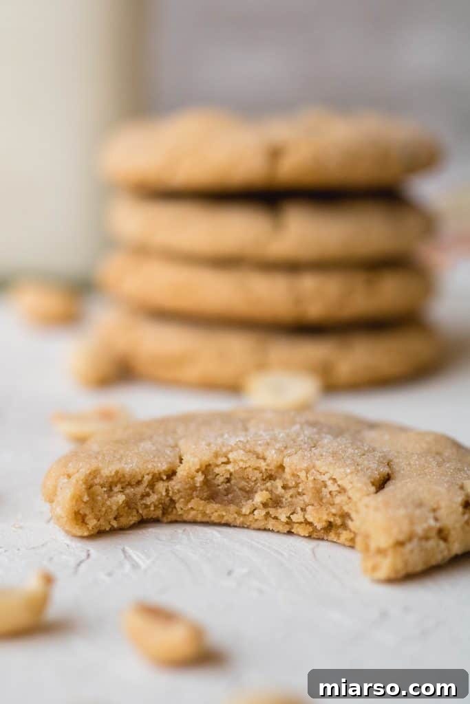 Small batch peanut butter cookies with a crumbly, soft interior