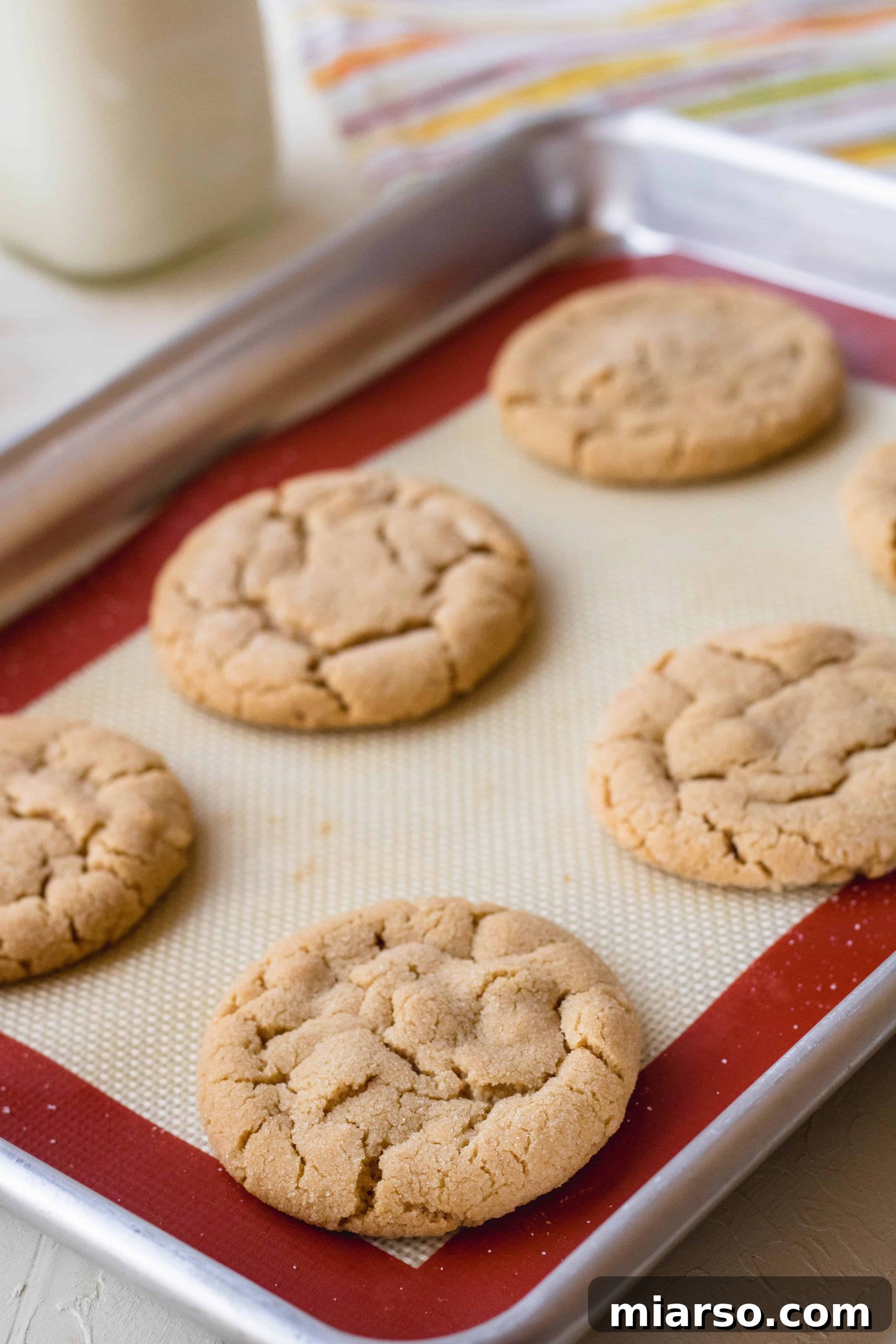 Easy small batch peanut butter cookies on baking sheet before baking