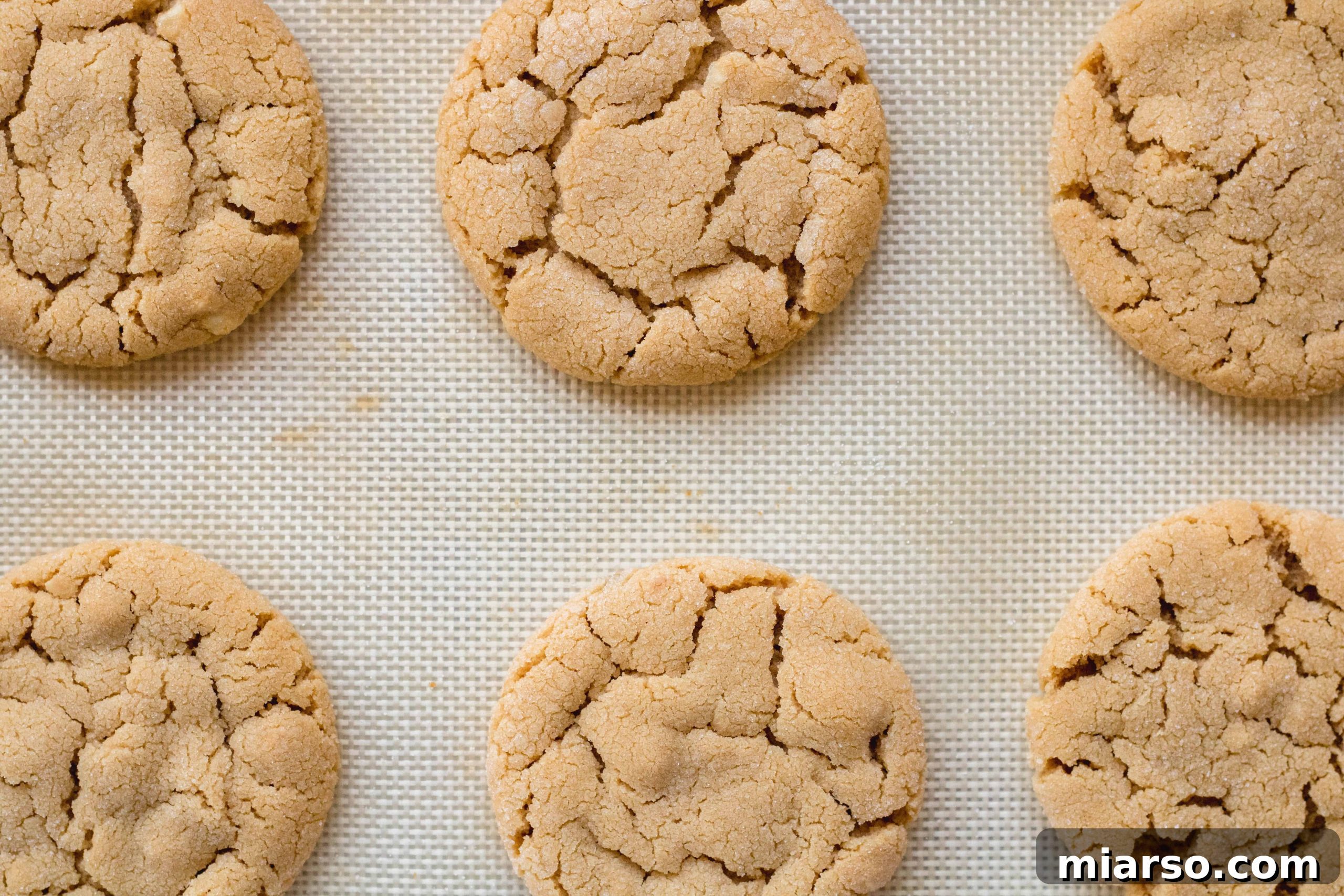 Baked small batch peanut butter cookies on a cooling rack