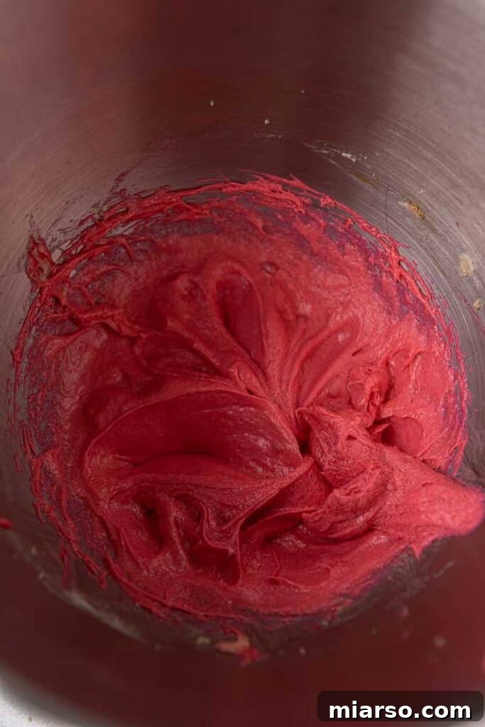 Pink creamed butter