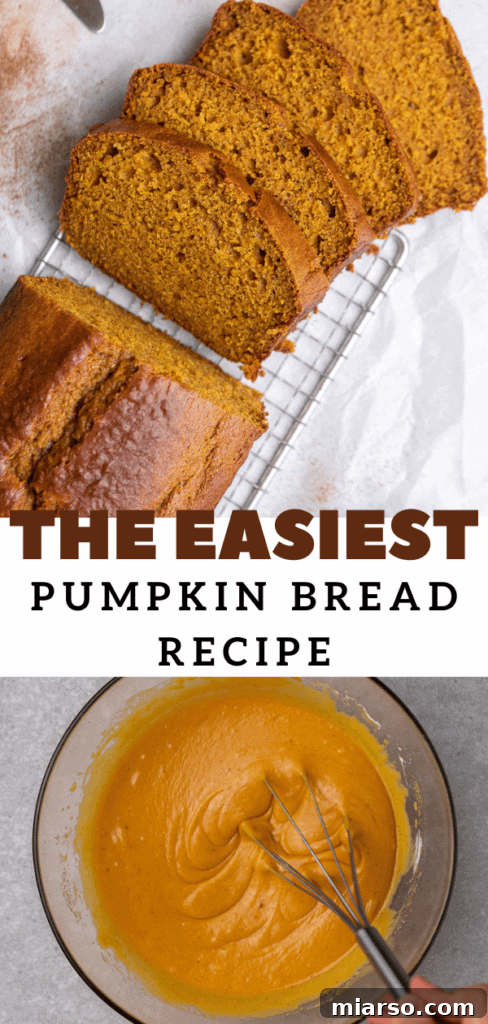Easy pumpkin bread recipe Pinterest pin