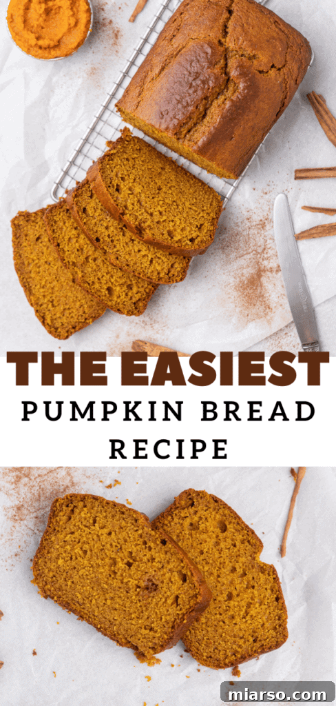 Best pumpkin bread recipe pin for social media