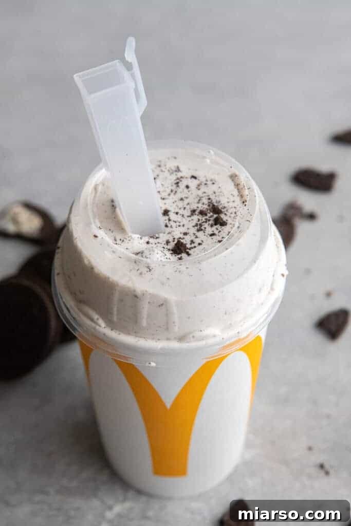 McDonald's Copycat Single Serve Oreo McFlurry 2 Delicious homemade Oreo McFlurry with a spoon