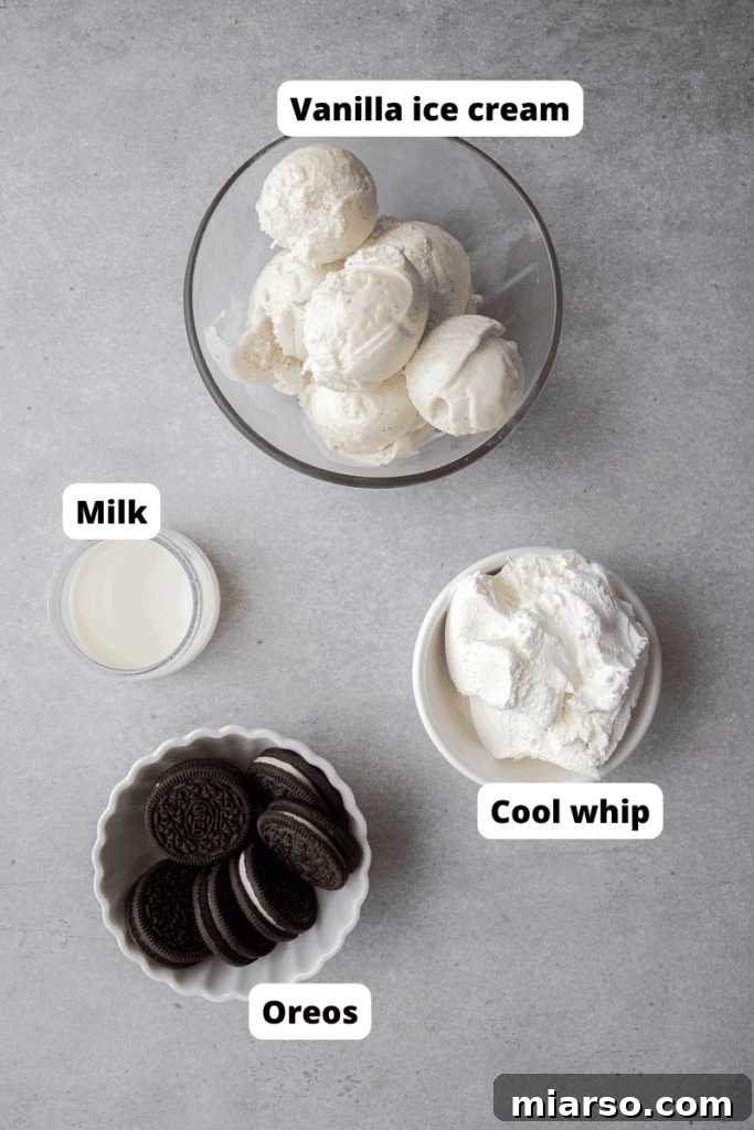 McDonald's Copycat Single Serve Oreo McFlurry 3 Close-up of creamy vanilla ice cream and cool whip being blended