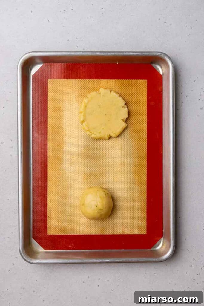 Final arrangement of cookie dough balls before baking