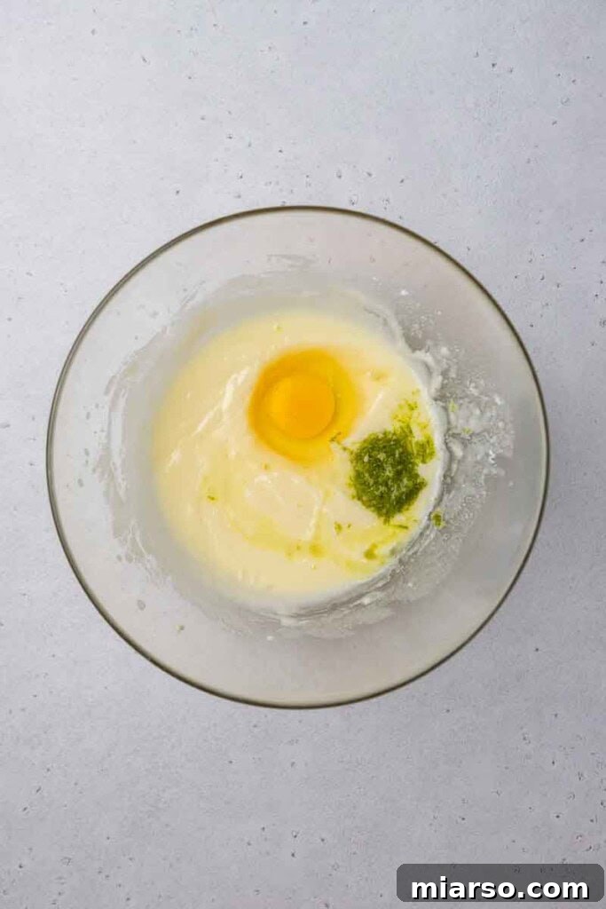 Creamed butter and eggs for cookie dough
