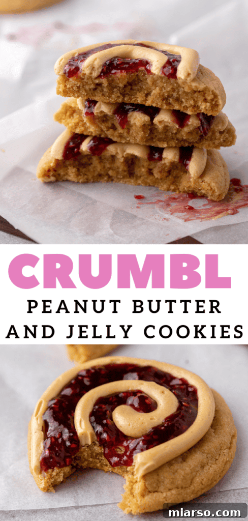 Soft Baked Peanut Butter and Jelly Cookies 18 Thick frosted peanut butter cookies with jam swirls.