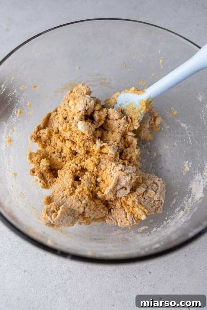 Dough pulled together on a floured surface