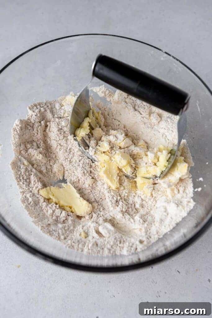 Cutting cold butter into flour