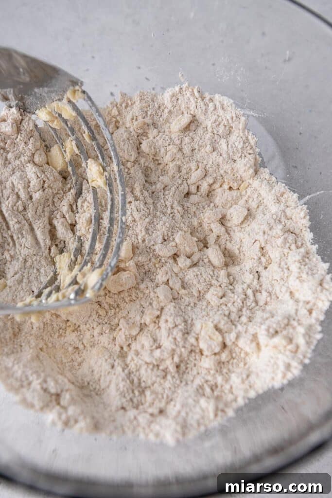 Flour and butter mixed to pea-sized crumbs