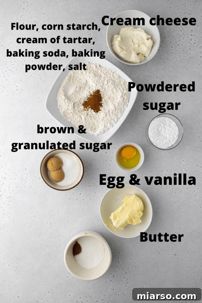 Ingredients laid out for CRUMBL Snickerdoodle Cupcake Cookies