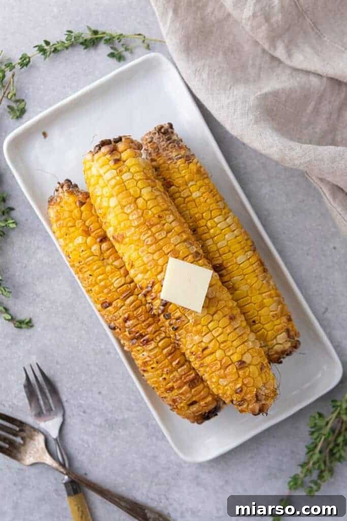 Air Fryer Golden Corn Cobs 2 Easy Air Fryer Corn on The Cob for a perfect summer side dish