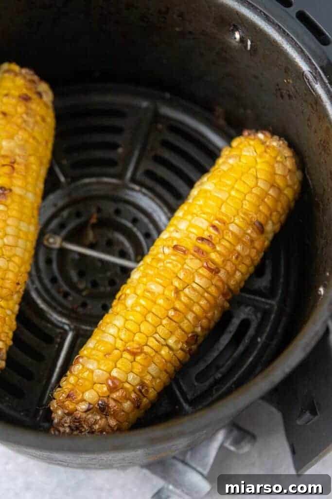 Air Fryer Golden Corn Cobs 6 Perfectly air fried golden brown corn on the cob