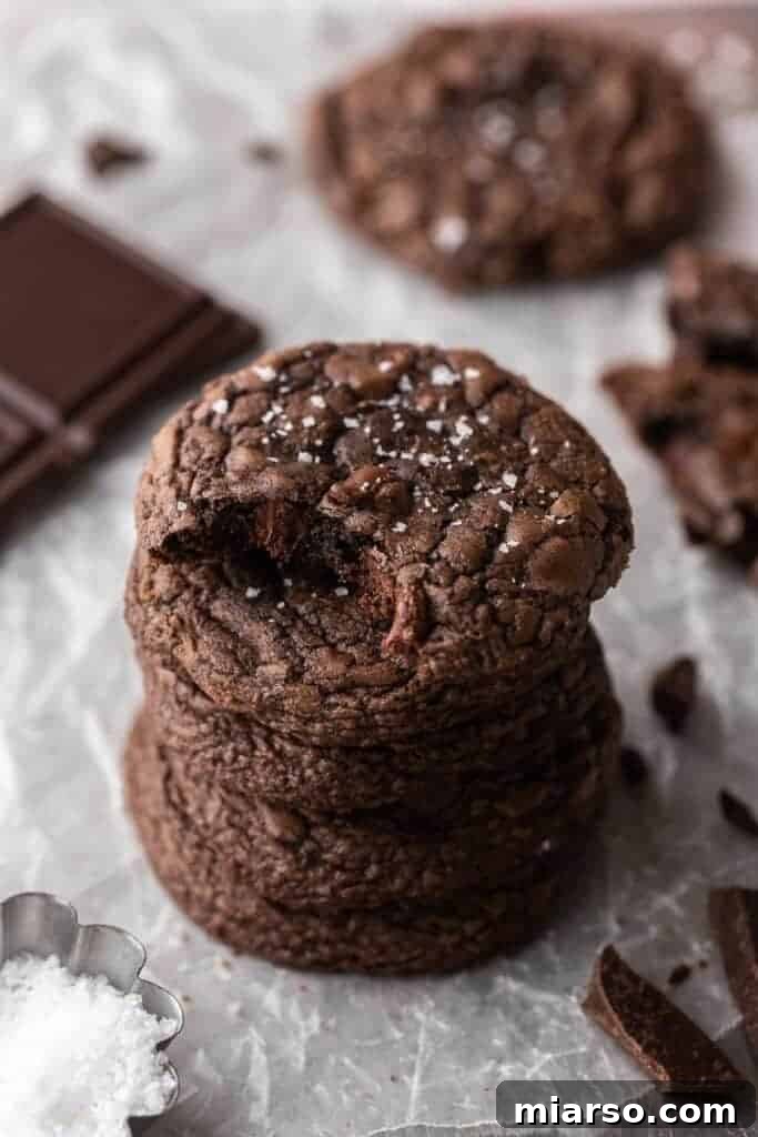 Crumbl's Rich Brownie Batter Indulgence 2 Irresistible brownie mix cookies with a sprinkle of sea salt, ready to be devoured.