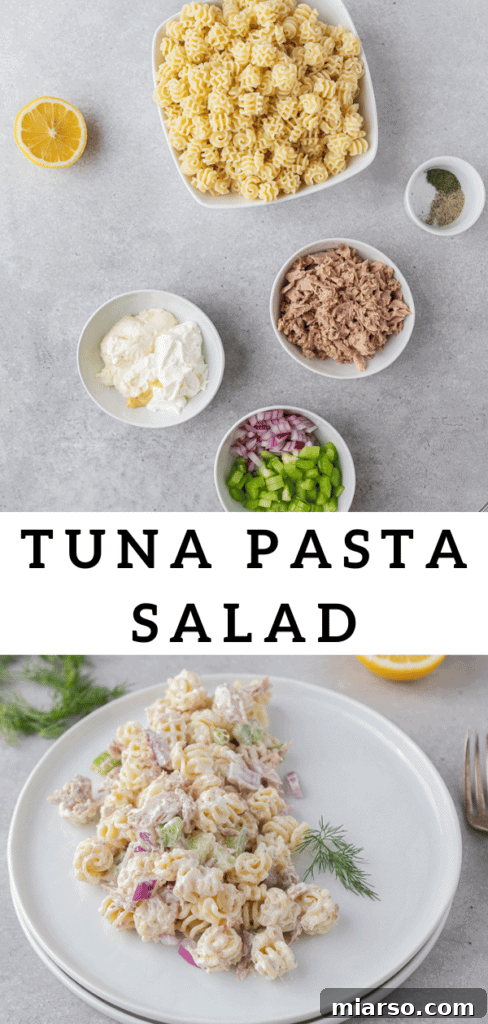 Refreshing summer pasta salad with tuna
