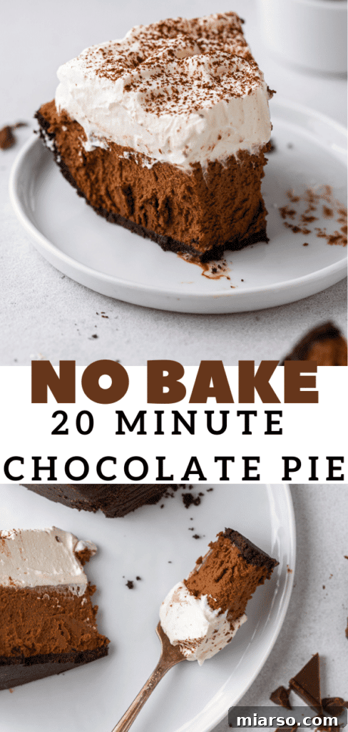 A pin-friendly image of a quick and easy no-bake chocolate dessert, perfect for sharing.
