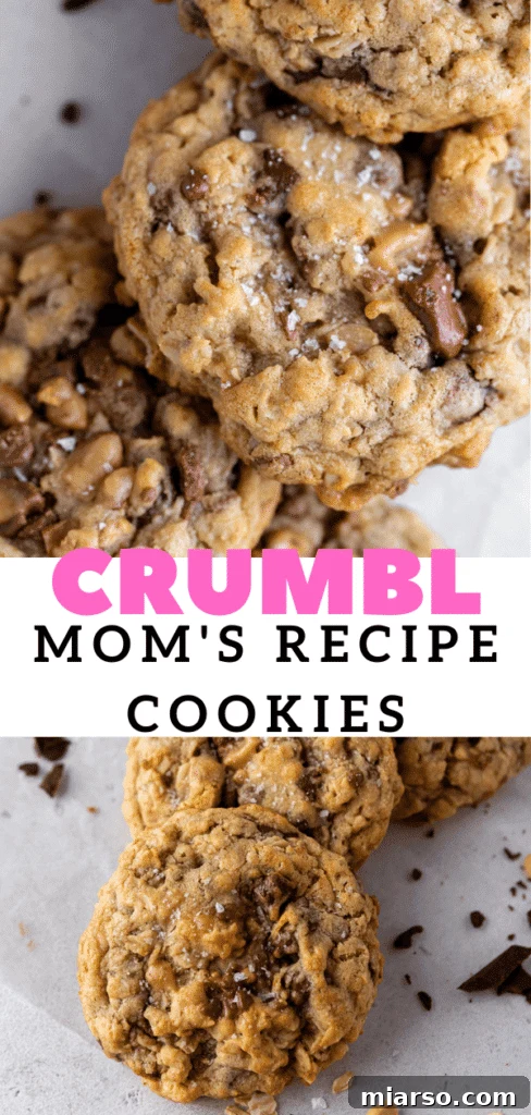 Crumbl Mom's Recipe Cookies - Vertical pin image of finished cookies.