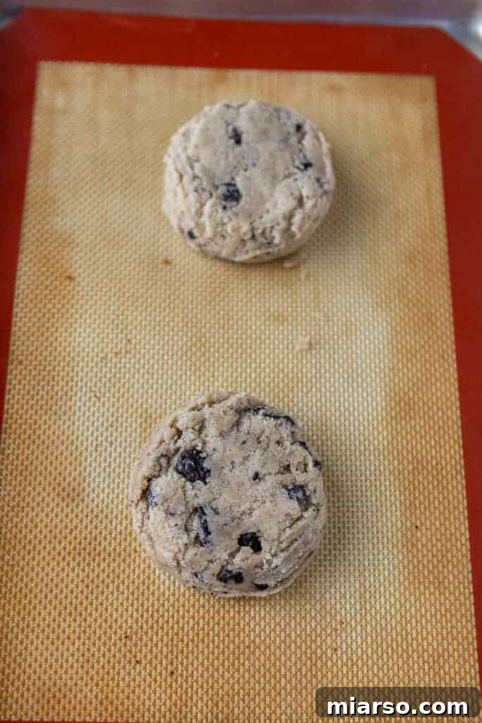 More scooped Oreo cookie dough