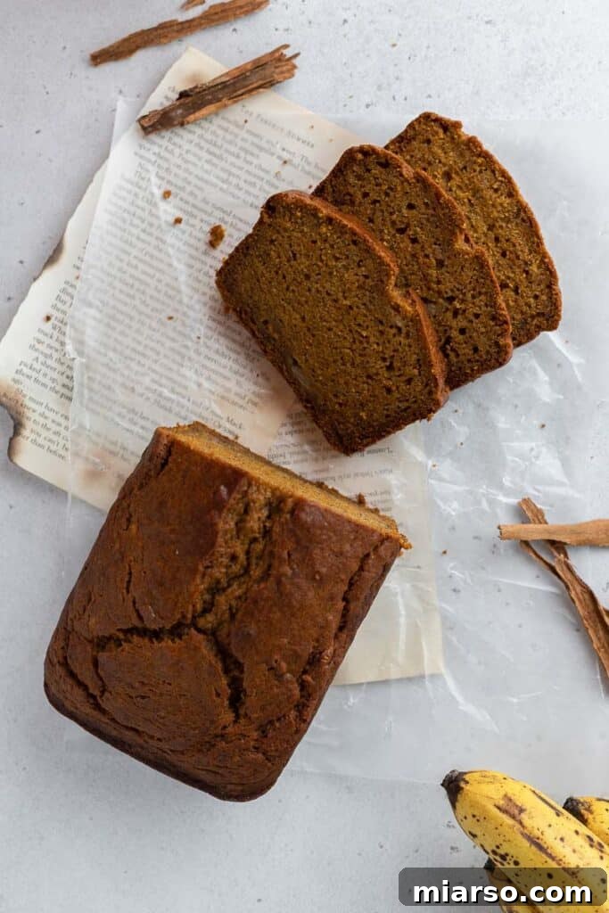 Whole pumpkin banana bread loaf
