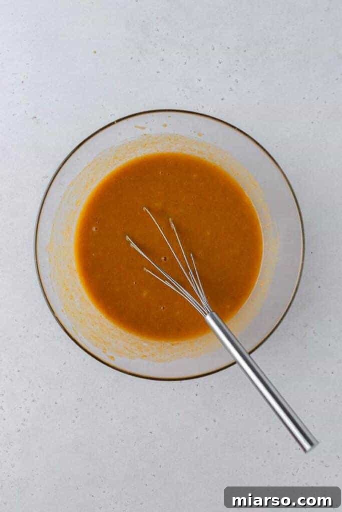 Wet ingredients in a bowl