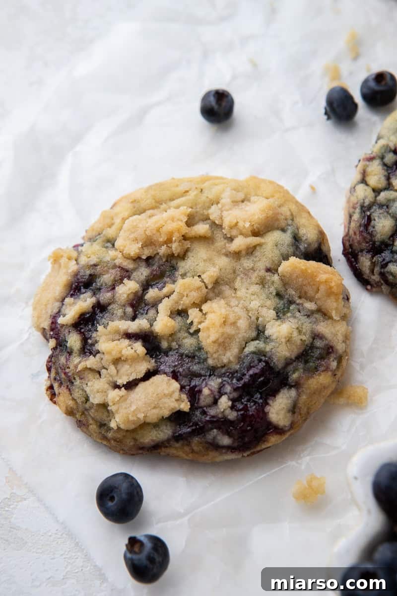 Unlock Crumbl's Secrets: 40+ Copycat Cookie Recipes for 2025 20 Blueberry muffin cookies with Streusel -Crumbl copycat