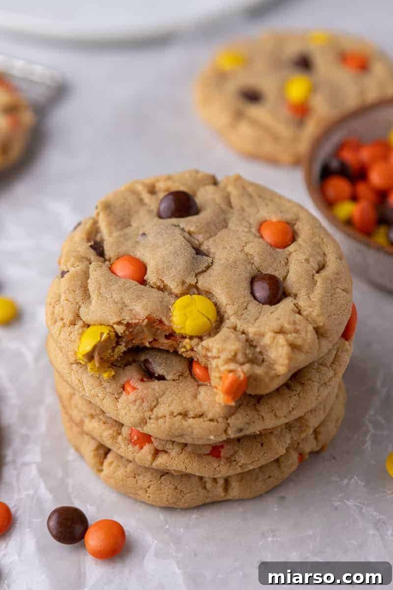Unlock Crumbl's Secrets: 40+ Copycat Cookie Recipes for 2025 29 Reese's peanut butter cookies stacked
