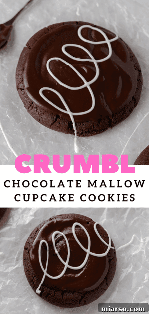 Crumbl chocolate mallow cupcake cookies