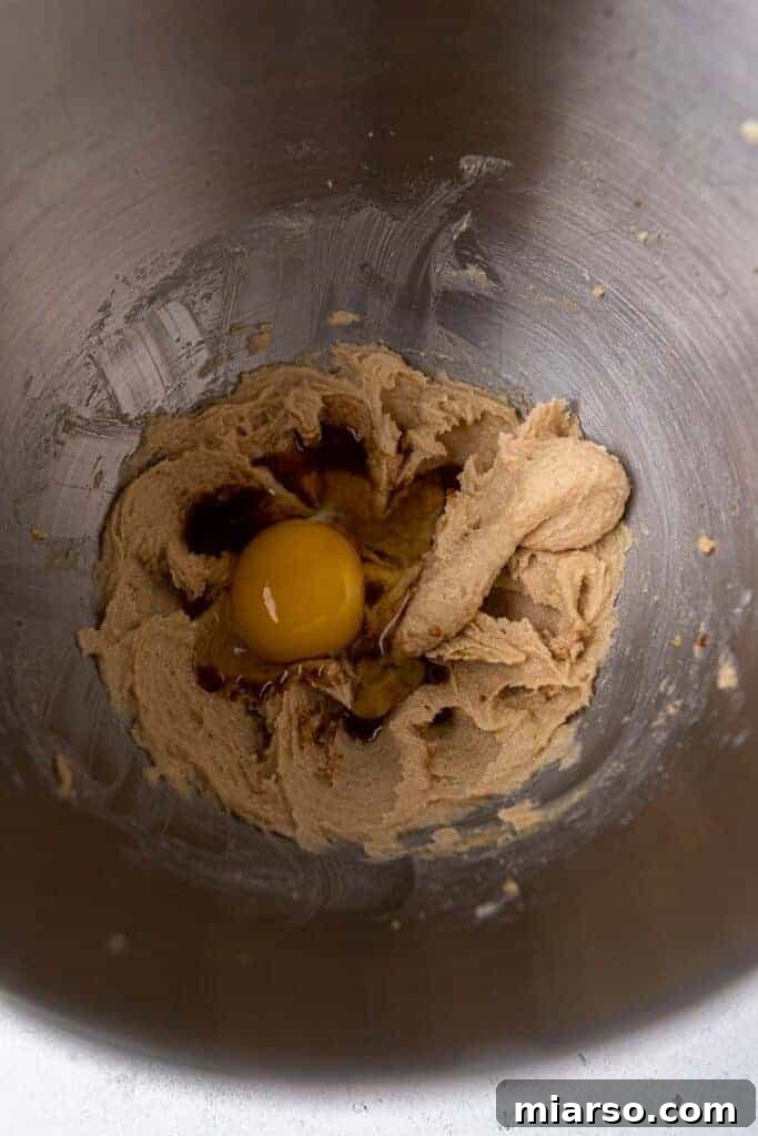 Creamed butter with sugar for banana bread cookies