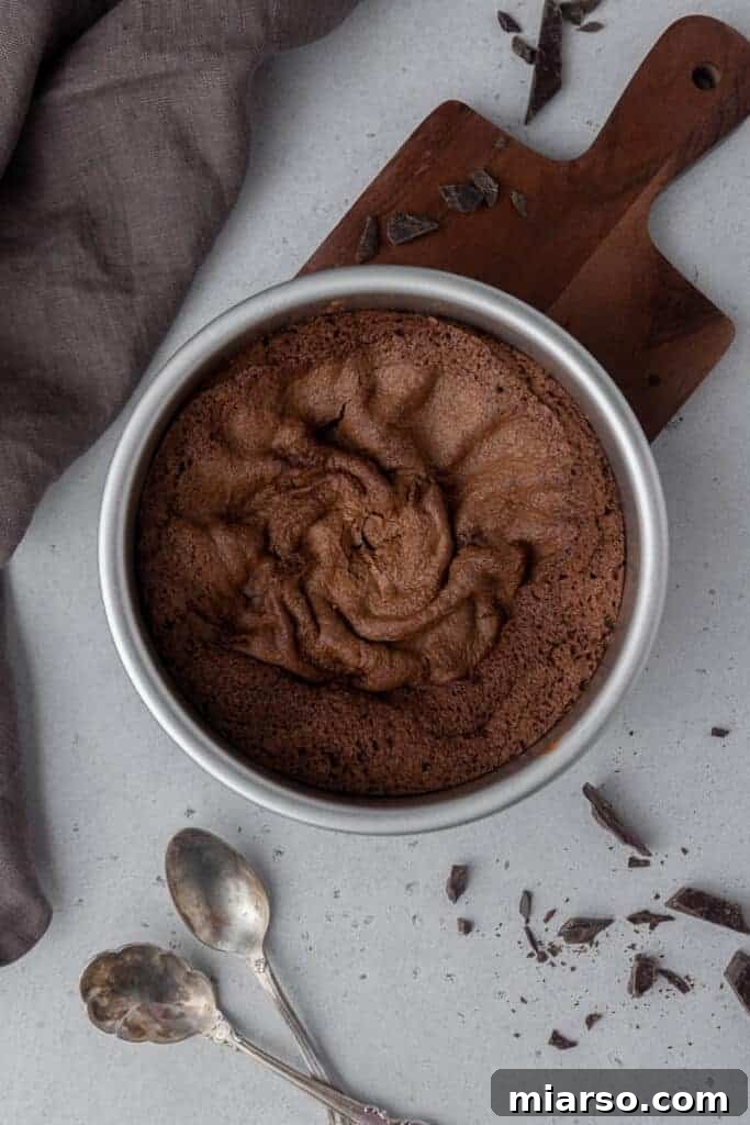 Close-up of a crinkly top air fryer brownie