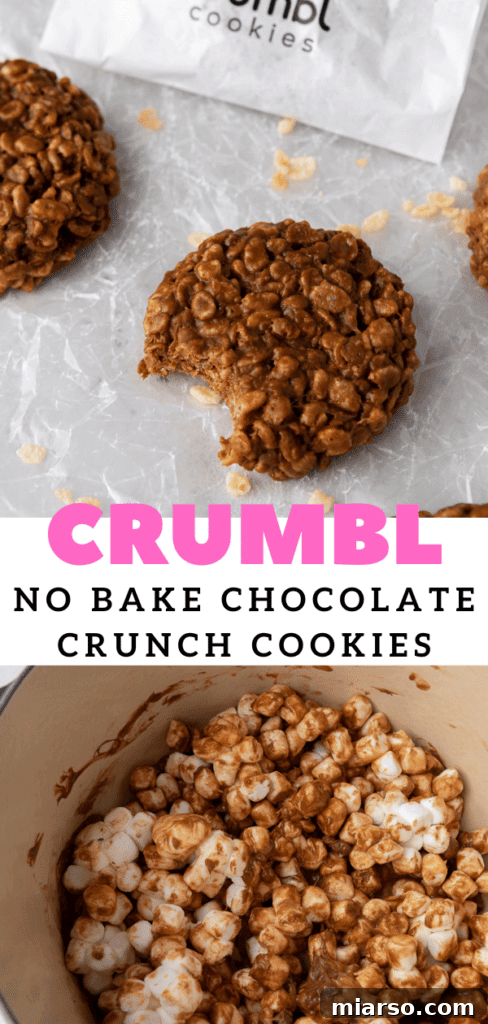 Close-up of the crispy and chewy texture of Crumbl chocolate crunch cookies.