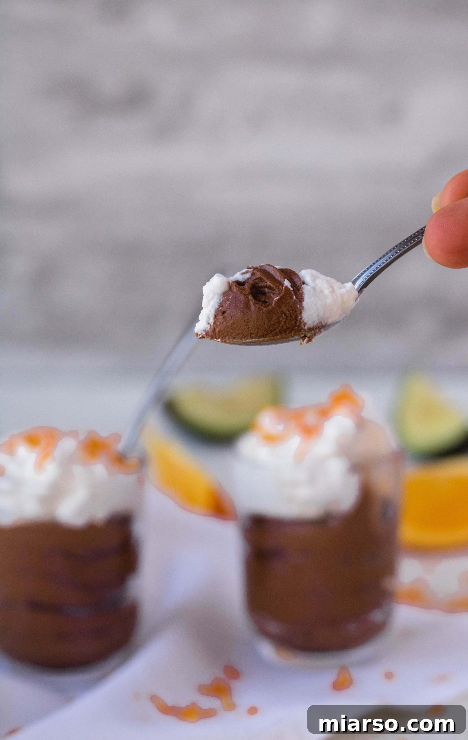 Chocolate orange mousse for two