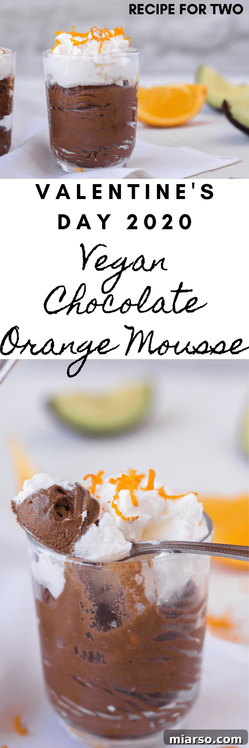 Pin for easy vegan dessert for two