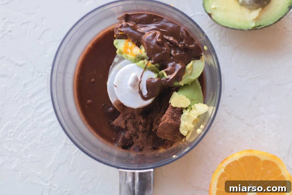 ingredients for avocado chocolate mousse